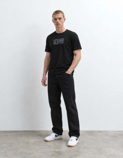 Dime classic plastic logo regular fit t-shirt in black, 10 of 10