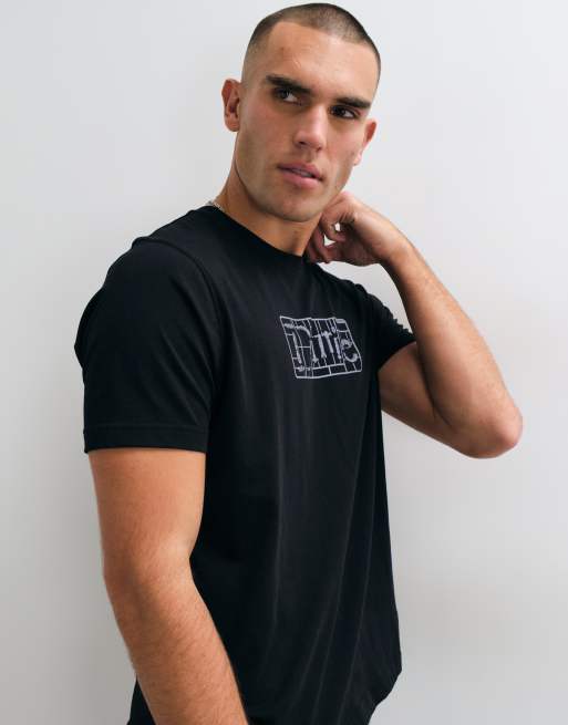 Dime classic plastic logo regular fit t-shirt in black, 4 of 10
