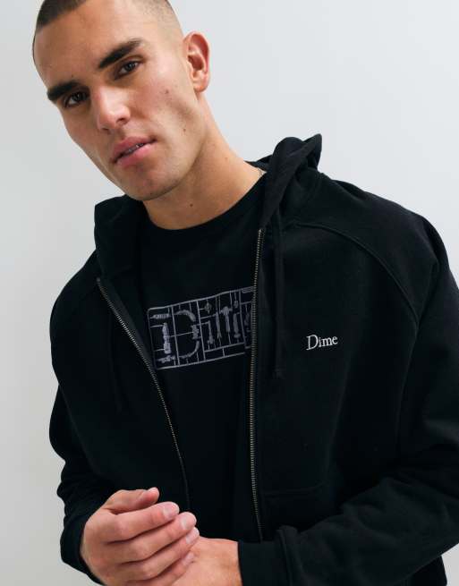 Dime classic plastic logo regular fit t-shirt in black, 5 of 10
