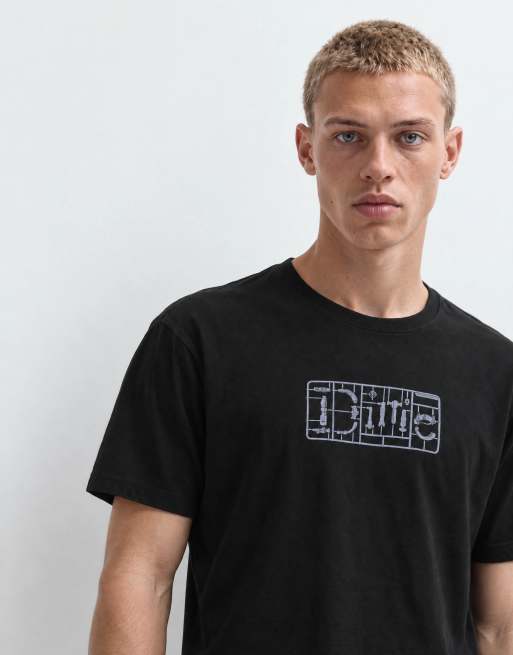 Dime classic plastic logo regular fit t-shirt in black, 8 of 10