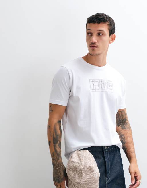 Dime classic plastic logo regular fit t-shirt in white, 5 of 5