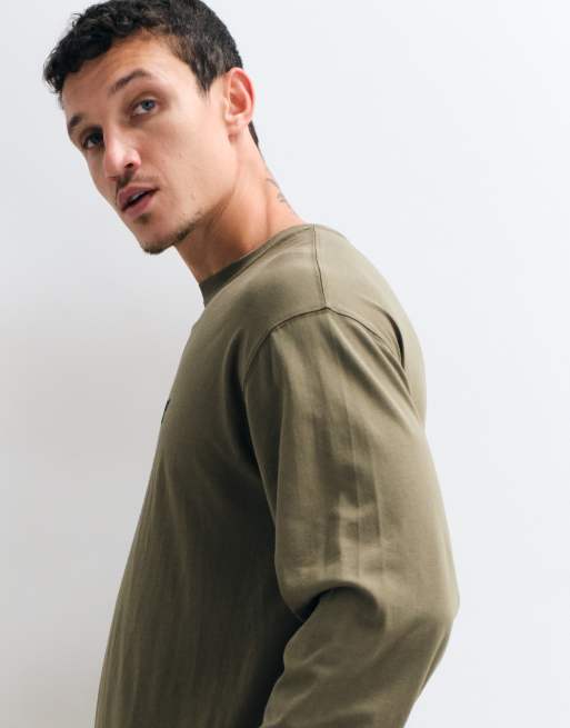 Dime cursive logo regular fit long sleeve t-shirt in dark green, 5 of 5