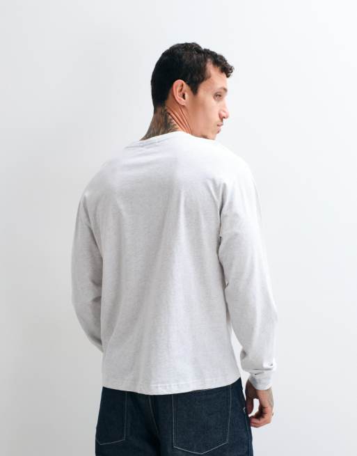 Dime cursive logo regular fit long sleeve t-shirt in white, 4 of 5