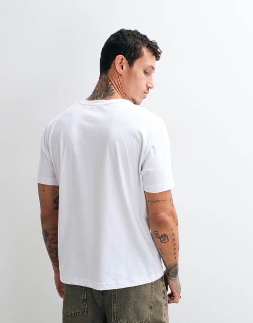 Dime fingerprint logo regular fit t-shirt in white, 2 of 5