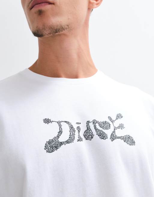 Dime fingerprint logo regular fit t-shirt in white, 4 of 5