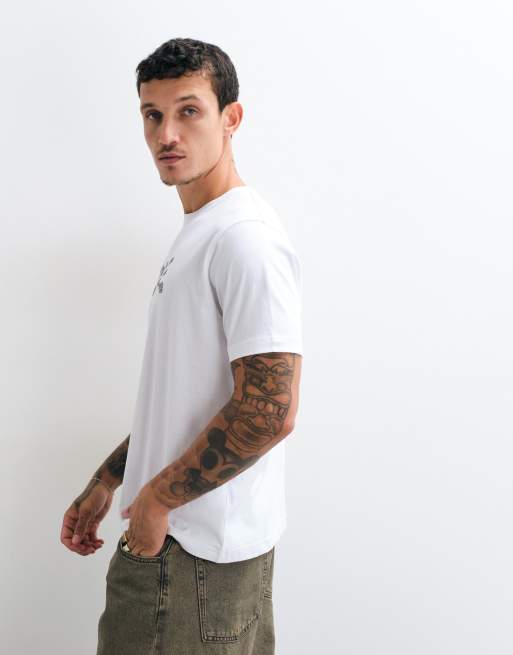 Dime fingerprint logo regular fit t-shirt in white, 5 of 5