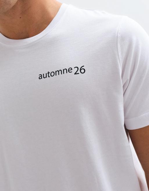 Dime grid back print regular fit t-shirt in white, 4 of 9