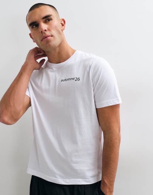 Dime grid back print regular fit t-shirt in white, 5 of 9