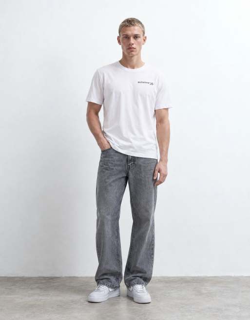 Dime grid back print regular fit t-shirt in white, 7 of 9