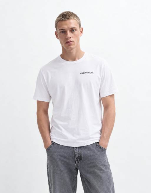 Dime grid back print regular fit t-shirt in white, 8 of 9