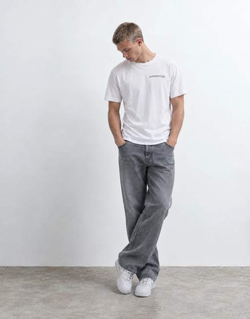 Dime grid back print regular fit t-shirt in white, 9 of 9