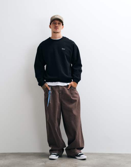 Dime heavyweight classic small logo crewneck sweatshirt in black, 2 of 5
