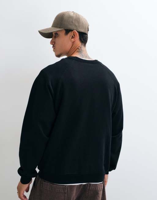 Dime heavyweight classic small logo crewneck sweatshirt in black, 4 of 5