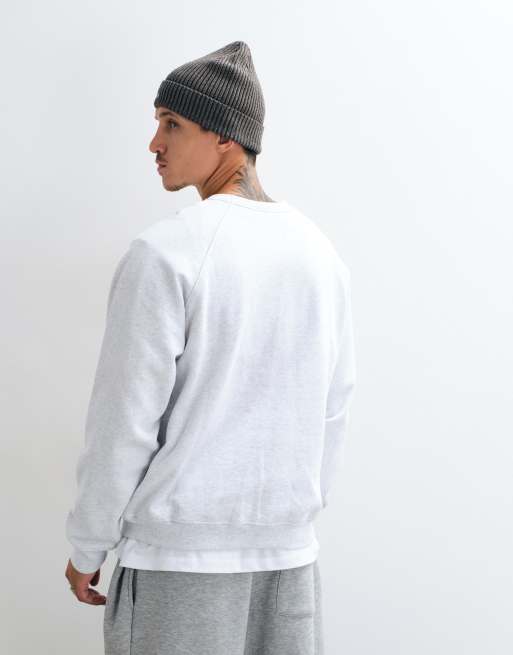 Dime heavyweight classic small logo crewneck sweatshirt in grey, 5 of 5