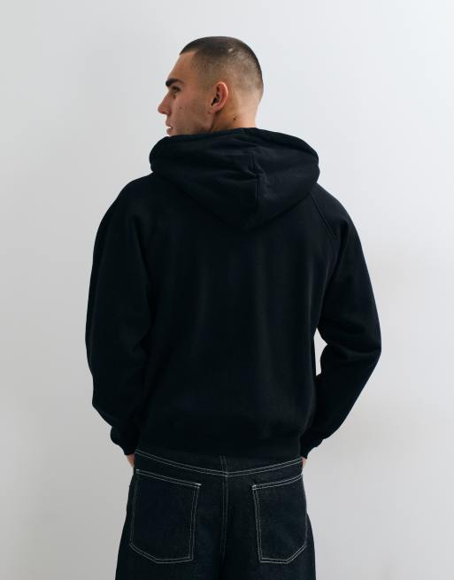 Dime heavyweight classic small logo double zip hoodie in black, 3 of 9