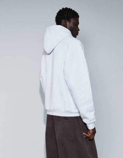 Dime heavyweight fingerprint logo pull over hoodie in ash grey, 5 of 9