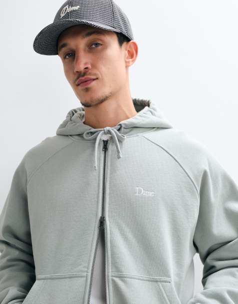 Dime kraftig hoodie med liten logga och dubbel dragkedja i järngrå - view 1