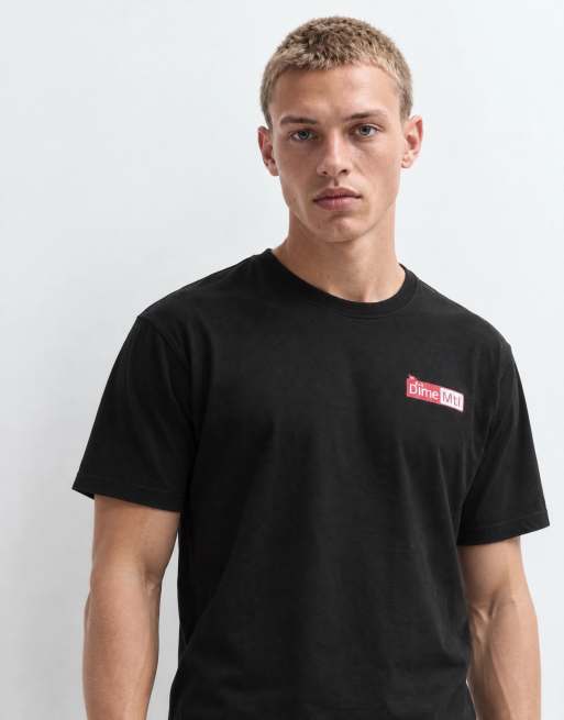 Dime leak print regular fit t-shirt in black, 10 of 10
