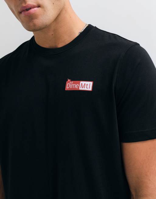 Dime leak print regular fit t-shirt in black, 3 of 10