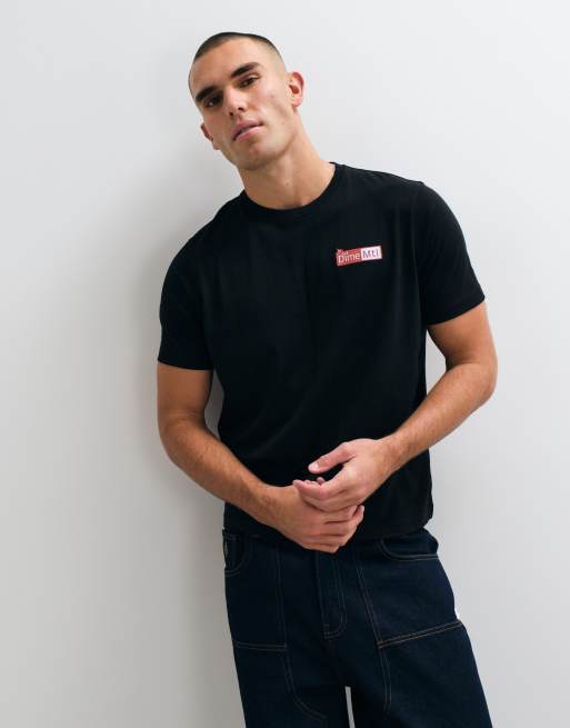 Dime leak print regular fit t-shirt in black, 5 of 10