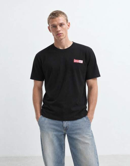 Dime leak print regular fit t-shirt in black, 8 of 10