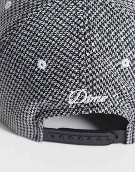 Dime mini logo low pro cap in black houndstooth, 3 of 3