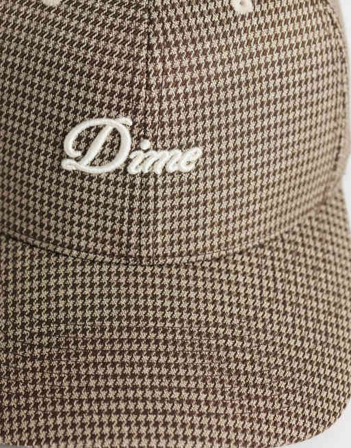 Dime mini logo low pro-keps i camel och hundtandsmönster, 2 av 3