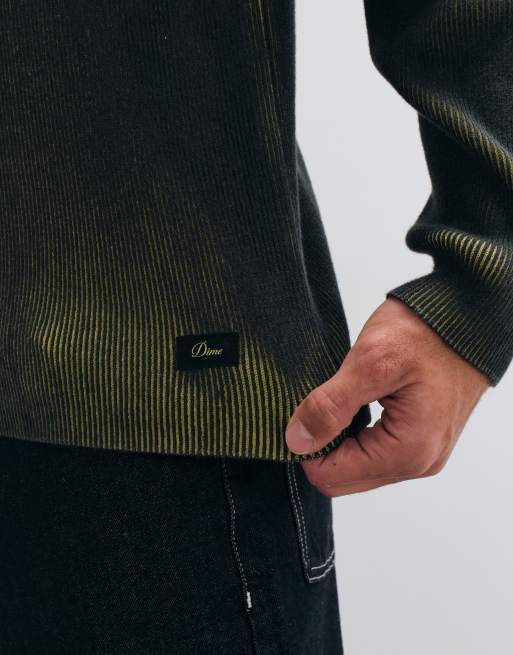 Dime sweter z prążkowanej dzianiny ze wzorem w czarno-żółtym kolorze, 4 z 5