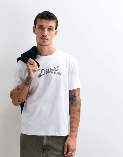 Dime t-shirt coupe regular à logo empreinte digitale blanc - view 1