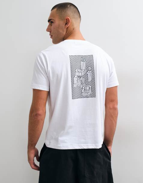 Dime t-shirt coupe regular imprimé au dos à motif quadrillé blanc - view 1