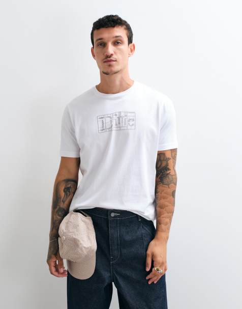 Dime t-shirt coupe standard à logo en plastique blanc - view 1