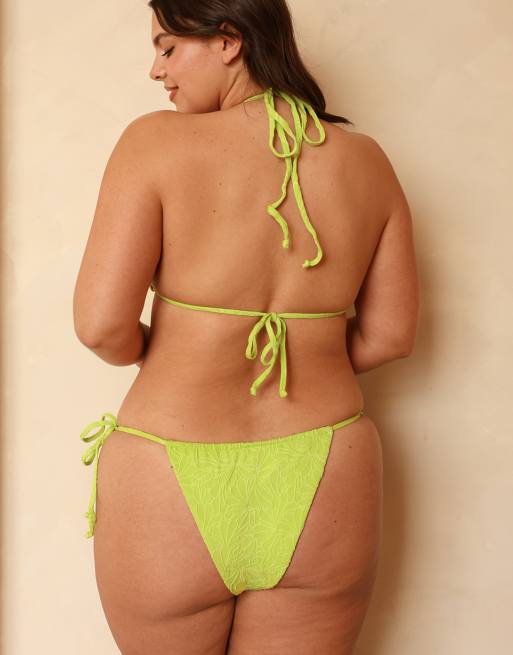 Dippin' Daisy's Bali triangle bikini top in green glow, 7 of 7