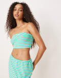[Dippin' Daisy's] Dippin' Daisy's bandeau beach crop top in floatie (part of a set)-Blue M BLUE
