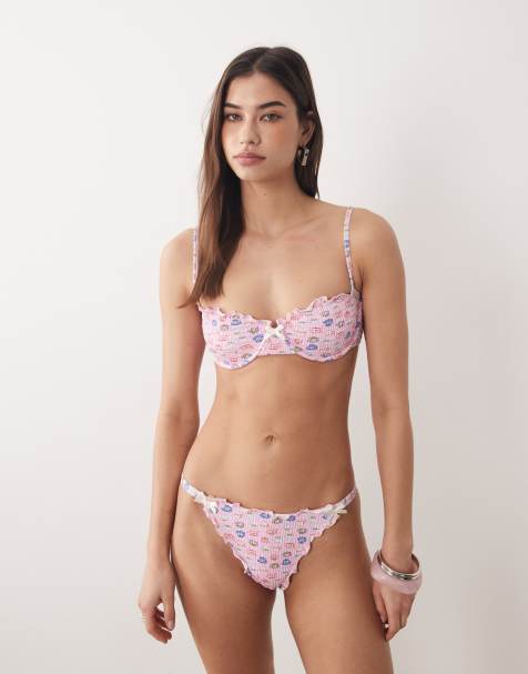 Dippin Daisys bikini in pink cafe print - view 1
