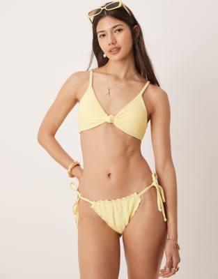 Dippin Daisys Bikini Top With Ring Detail In Yellow