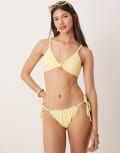 [Dippin' Daisy's] Dippin' Daisy's bikini top with ring detail in baby yellow XS Yellow