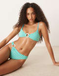 [Dippin' Daisy's] Dippin' Daisy's bikini top with ring detail in floatie-Green XL Green