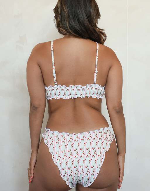 Dippin' Daisy's Bonita ruffled bikini top in strawberry matcha, 7 of 7