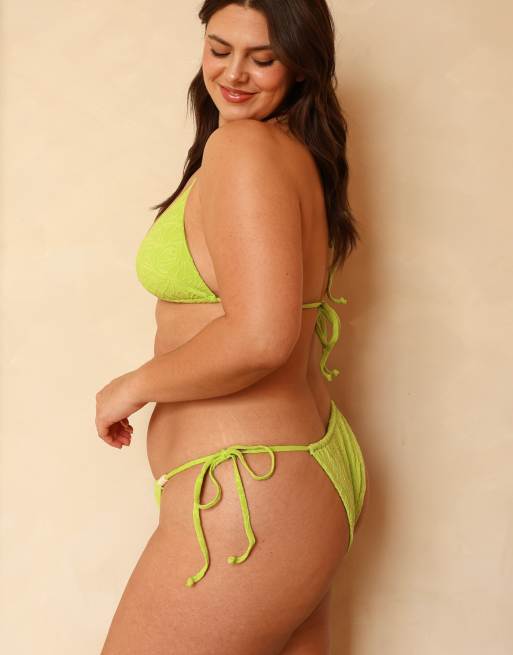 Dippin' Daisy's Bora cheeky bikini bottom in green glow, 6 of 7