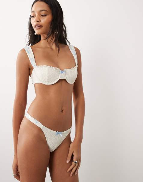 Dippin Daisys bridal high leg bikini bottom in white - view 1