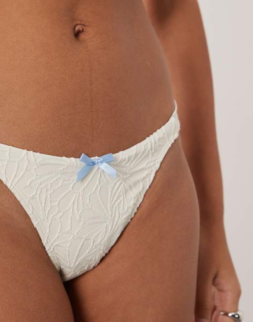 Dippin Daisys bridal high leg bikini bottom in white, 5 of 5