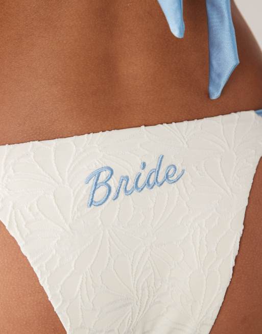 Dippin Daisys bridal tieside bikini bottom in white, 5 of 5