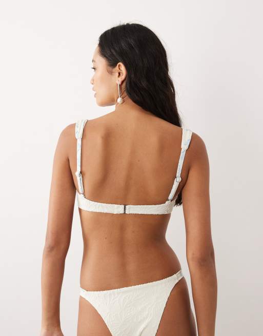 Dippin Daisys bridal underwire bikini top in white, 4 of 5