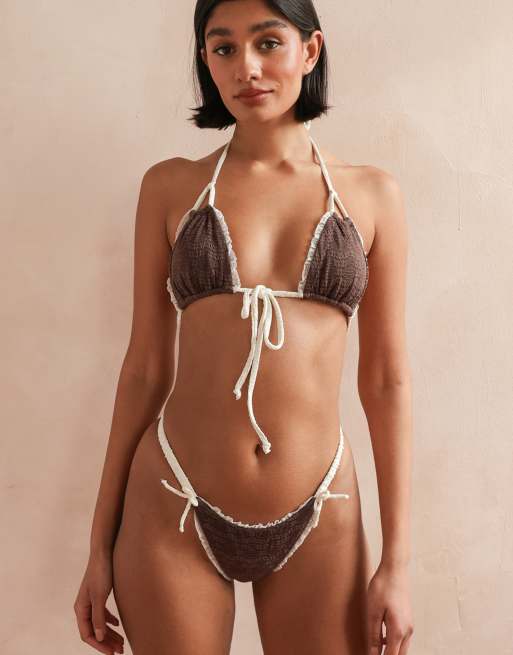 Dippin' Daisy's Corsica triangle bikini top in brunette, 4 of 4