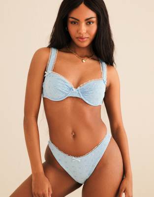 Dippin Daisys Everly Super Cheeky Bikini Bottom In Blue