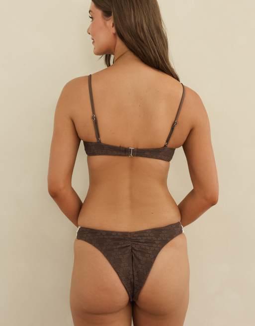 Dippin' Daisy's Eze super cheeky bikini bottoms in brunette, 2 of 4