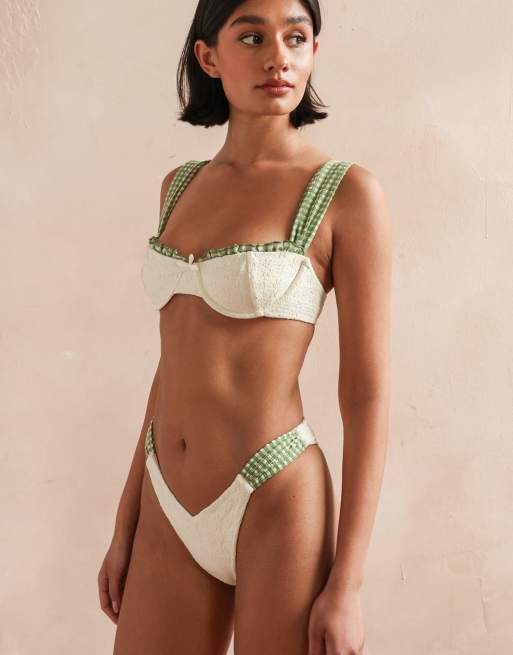 Dippin' Daisy's Èze super cheeky bikini bottoms in crème, 3 of 7