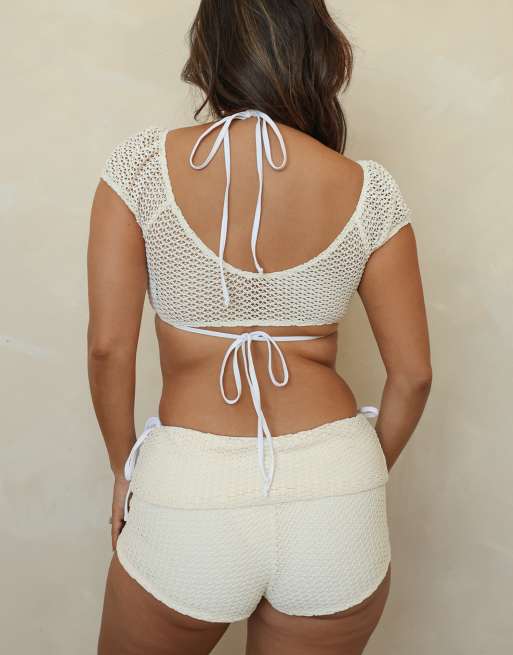 Dippin' Daisy's Fold-over mini shorts in full moon, 7 of 7