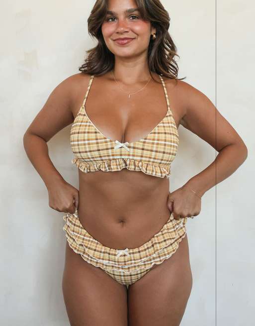 Dippin' Daisy's Forever yours triangle bikini top in vanilla latte, 5 of 7