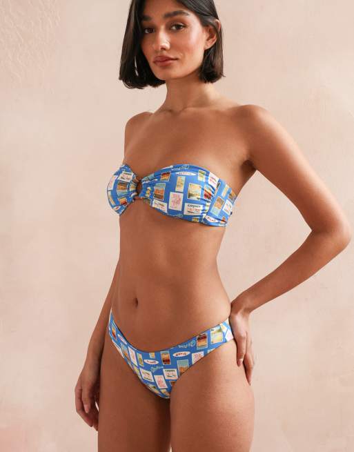 Dippin' Daisy's Lotus bandeau bikini top in côte d'azur, 3 of 4